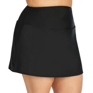 Island Escape Women’s High Waisted Swimsuit Skirt Black Size 18